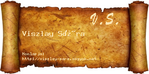 Viszlay Sára névjegykártya