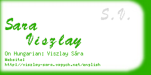 sara viszlay business card